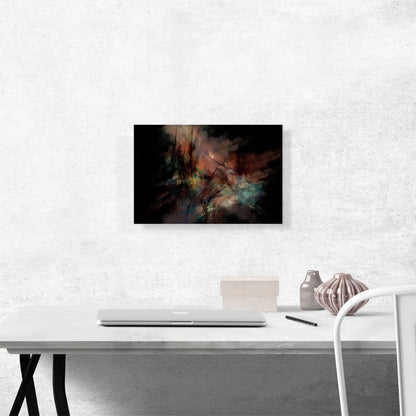 Black With Teal and Peach Modern Rectangle