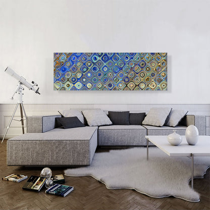 Blue Brown Tan Shapes Modern Panoramic