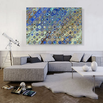 Blue Brown Tan Shapes Modern Rectangle