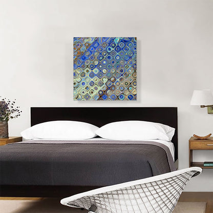 Blue Brown Tan Shapes Modern Square