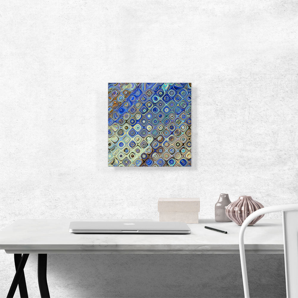 Blue Brown Tan Shapes Modern Square