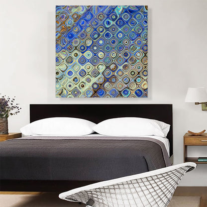 Blue Brown Tan Shapes Modern Square
