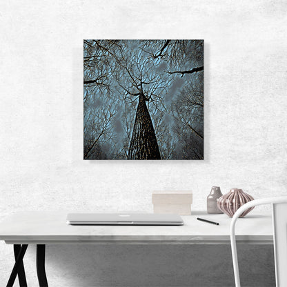 Tall Tree Blue Forest Painting Home decor