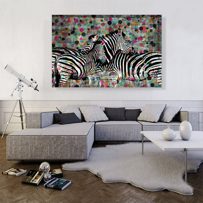 Zebras Modern Art Dots Home decor