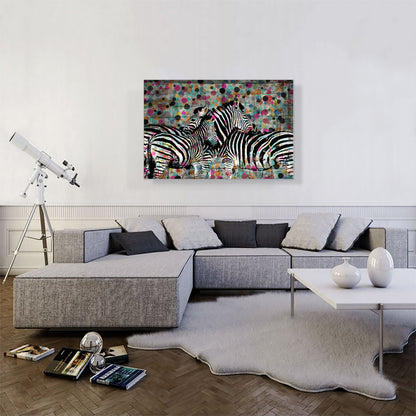 Zebras Modern Art Dots Home decor