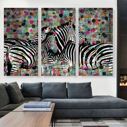 Zebras Modern Art Dots Home decor