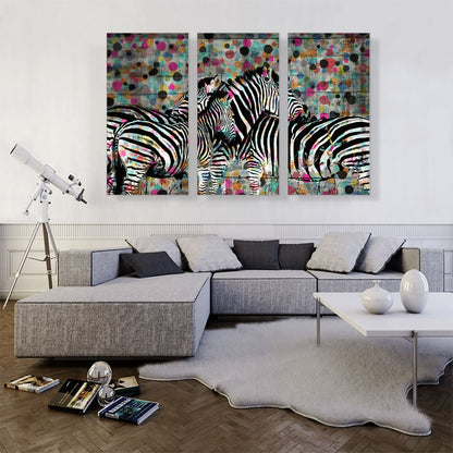 Zebras Modern Art Dots Home decor