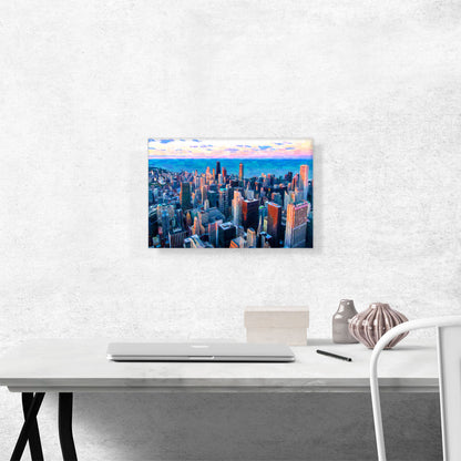 Chicago Illinois Cityscape Skyline with Blue Sky