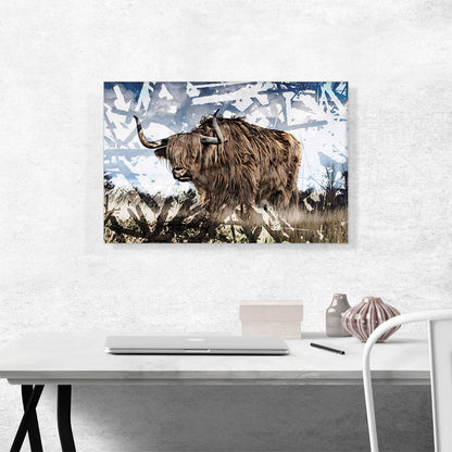 Bull In Field Painting Home decor