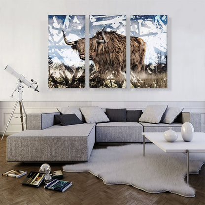 Bull In Field Painting Home decor