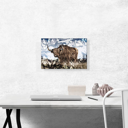 Bull In Field Painting Home decor