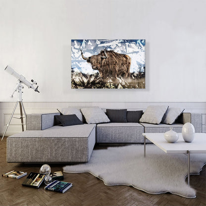 Bull In Field Painting Home decor
