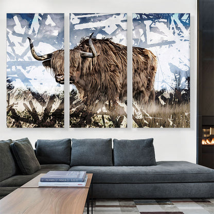 Bull In Field Painting Home decor