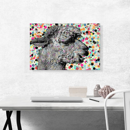 Alpaca On Colorful Art Pattern Home decor