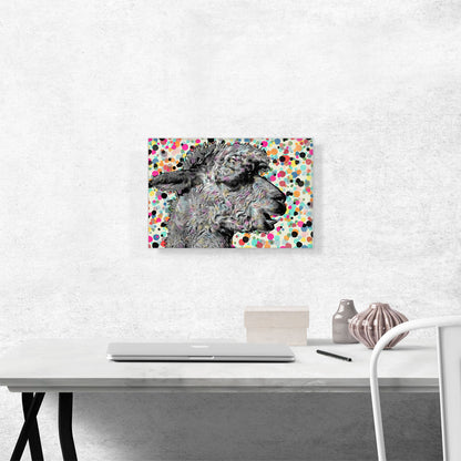 Alpaca On Colorful Art Pattern Home decor