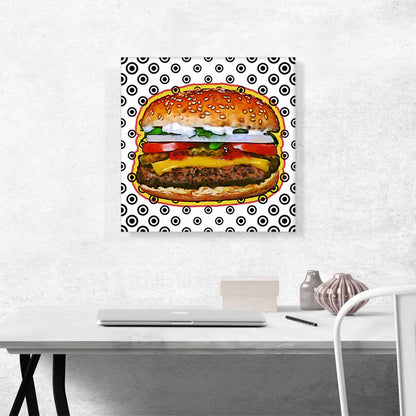 Burger Over Pattern Painting Home decor