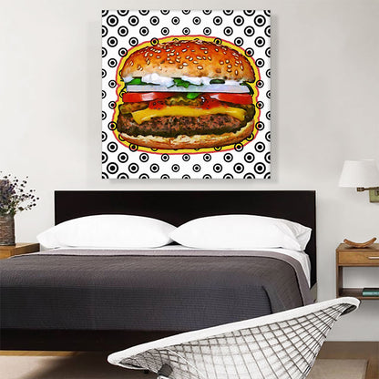 Burger Over Pattern Painting Home decor
