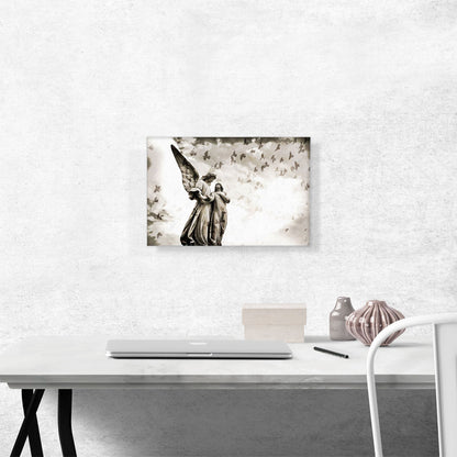 Cemetery Sculptures With Birds Painting Home Decor Rectangle