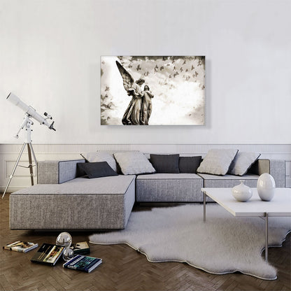 Cemetery Sculptures With Birds Painting Home Decor Rectangle