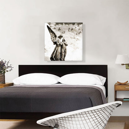 Cemetery Sculptures With Birds Painting Home Decor Square