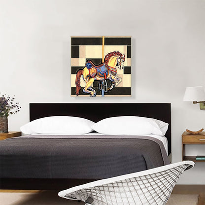 Amusement Park Horse With Modern Pattern Painting Home decor