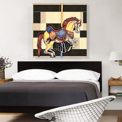 Amusement Park Horse With Modern Pattern Painting Home decor