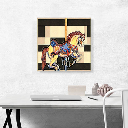 Amusement Park Horse With Modern Pattern Painting Home decor