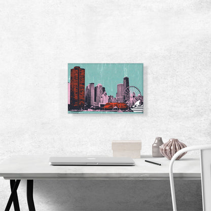 Chicago City Pop Art Painting Home Decor Rectangle