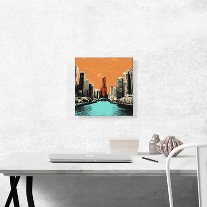 Chicago City Pop Art Painting Home Decor Square