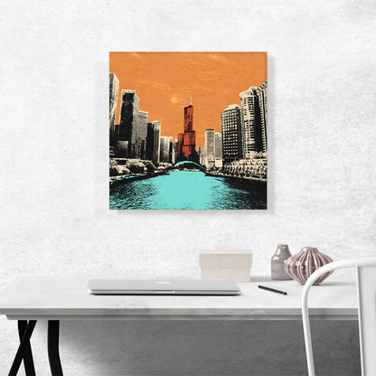 Chicago City Pop Art Painting Home Decor Square