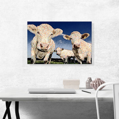 Cows Polka Dots Painting Home decor