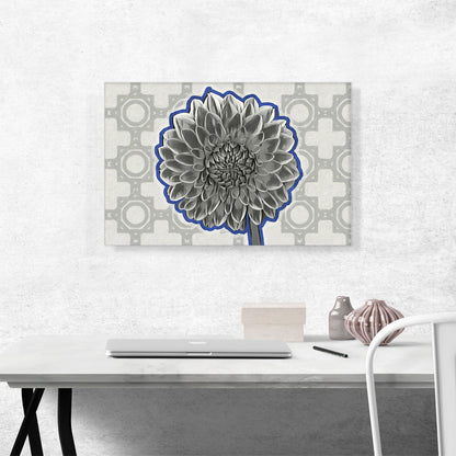 Dahlia Black And White And Color Outline Painting Home decor