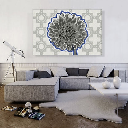 Dahlia Black And White And Color Outline Painting Home decor