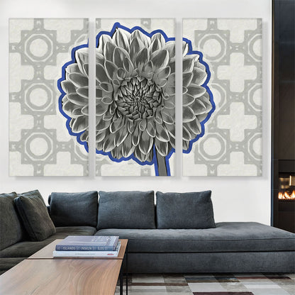 Dahlia Black And White And Color Outline Painting Home decor