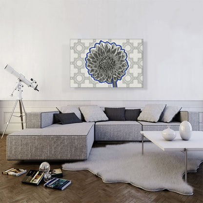 Dahlia Black And White And Color Outline Painting Home decor