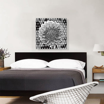Dahlia Black And White Pattern Painting Home decor