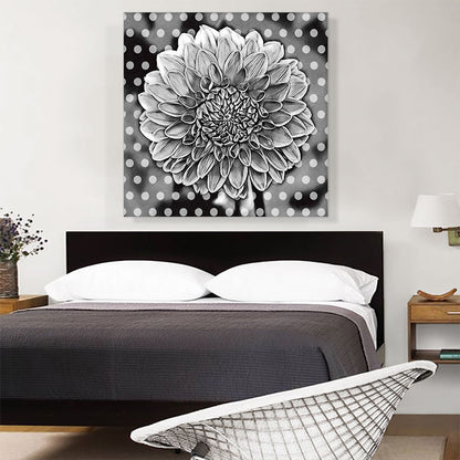 Dahlia Black And White Pattern Painting Home decor