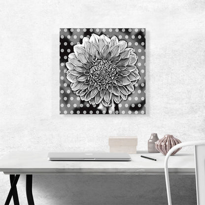 Dahlia Black And White Pattern Painting Home decor