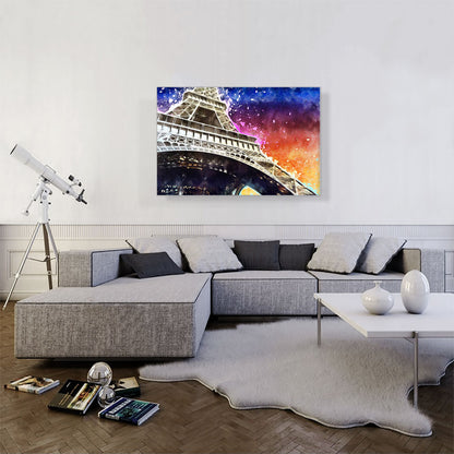 Eiffel Tower Purple Orange Home decor