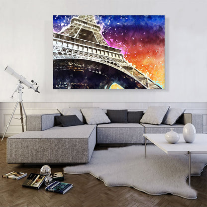 Eiffel Tower Purple Orange Home decor