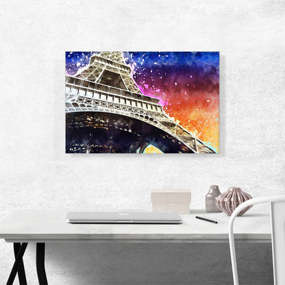 Eiffel Tower Purple Orange Home decor