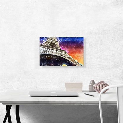 Eiffel Tower Purple Orange Home decor
