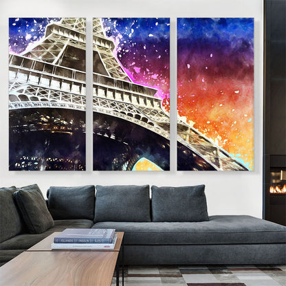 Eiffel Tower Purple Orange Home decor