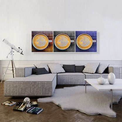 Espresso Coffee Pattern Modern Art Painting Home Decor Panoramic