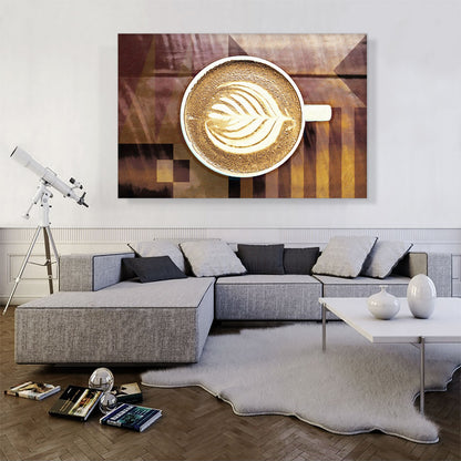 Espresso Coffee Pattern Modern Art Painting Home Decor Rectangle