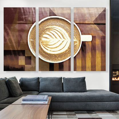 Espresso Coffee Pattern Modern Art Painting Home Decor Rectangle