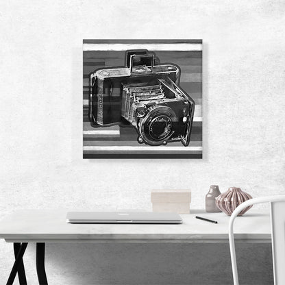 Old Camera Black And White Painting Home decor