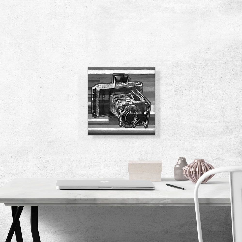 Old Camera Black And White Painting Home decor
