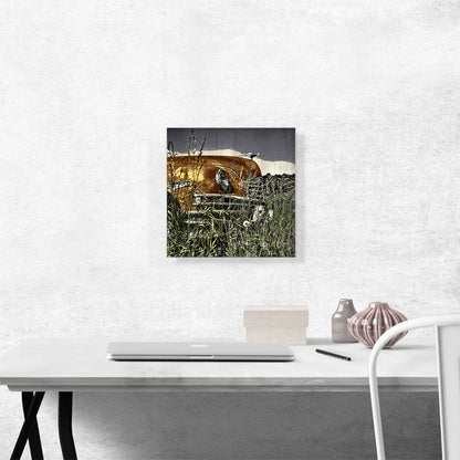 Old Car In The Field Painting Home decor