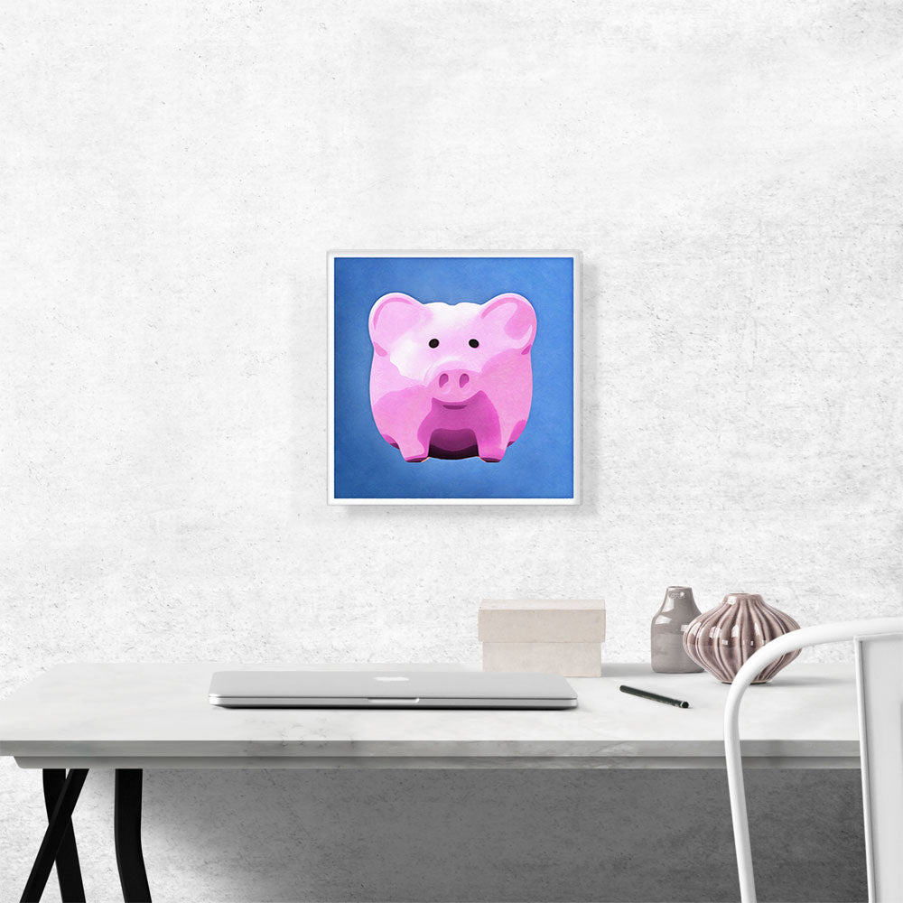 Piggy Bank Painted Home Decor Square